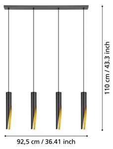 Eglo 900873 - LED Luster na lanku BARBOTTO 4xGU10/4,5W/230V čierna/zlatá