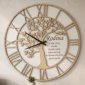 Drevené nástenné hodiny Strom života – Rodina Vyberte si rozmer výrobku:: 33x33, Vybrať dekor:: Čierna