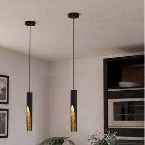 Eglo 900872 - LED Luster na lanku BARBOTTO 1xGU10/4,5W/230V čierna/zlatá