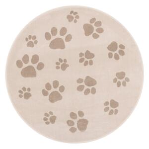 Béžový detský koberec ø133 cm Paws Light Beige – FD