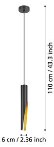 Eglo 900872 - LED Luster na lanku BARBOTTO 1xGU10/4,5W/230V čierna/zlatá
