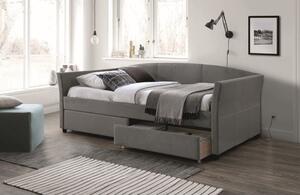 Čalúnená jednolôžková posteľ ROSEMARY - 90x200 cm, šedá