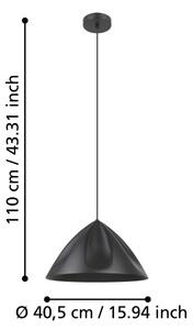 Eglo 900835 - Luster na lanku PODERE 1xE27/40W/230V čierna