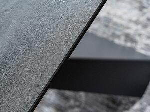 Rozkladací jedálenský stôl GEDEON 1 - 160x90, šedý mramor / matný čierny