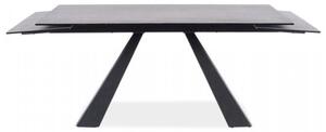 Rozkladací jedálenský stôl GEDEON 1 - 120x80, tmavo šedý / matný čierny