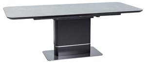 Rozkladací jedálenský stôl OSBORN - šedý mramor / matný čierny