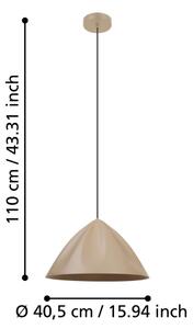 Eglo 900836 - Luster na lanku PODERE 1xE27/40W/230V krémová