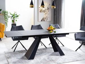 Rozkladací jedálenský stôl GEDEON 1 - 120x80, tmavo šedý / matný čierny