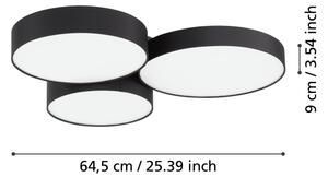Eglo 900853-LEDRGBW Stmievateľné stropné svietidlo BARBANO-Z 3xLED/7,5W/230V čierna