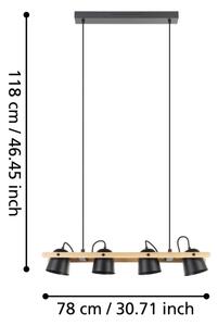 Eglo 900883 - LED RGBW Stmievateľný luster na lanku HORNWOOD-Z 4xLED/3,7W/230V