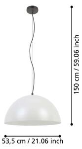 Eglo 900697 - Luster na lanku GAETANO 1xE27/40W/230V šedá