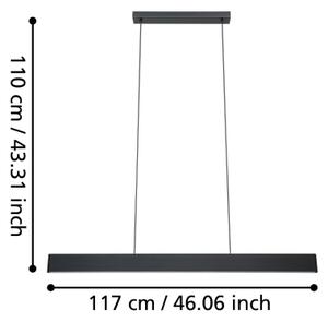 Eglo 31433 - LED RGBW Stmievateľný luster na lanku ANDREAS-Z LED/38W/230V čierna