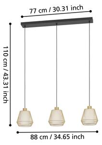 Eglo 900897 - Luster na lanku CIUDADELA 3xE27/40W/230V