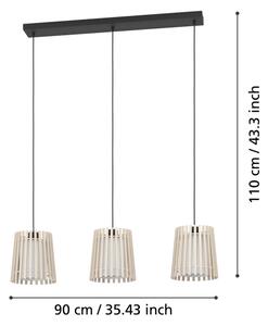 Eglo 900903 - Luster na lanku FATTORIA 3xE27/25W/230V