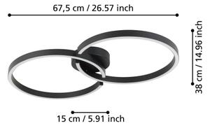 Eglo 900955-LED RGBW Stmievateľné stropné svietidlo AMANDOLO 19,5W/230V čierna + DO