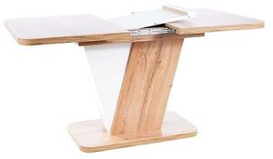 Rozkladací jedálenský stôl JAROSLAV - 120x80, dub wotan / matný biely
