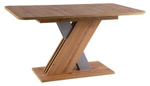 Rozkladací jedálenský stôl NICASIO - dub wotan / strieborný