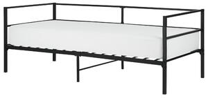 Posteľ čierna kovová 90 x 200 cm posteľný rám s roštom moderný industriálny štýl spálňa