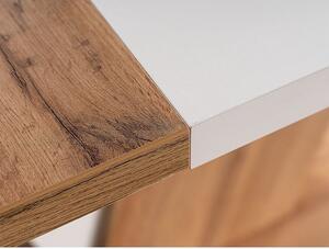 Rozkladací jedálenský stôl JAROSLAV - 120x80, dub wotan / matný biely