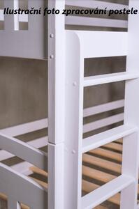 Detská poschodová posteľ s rozšíreným spodným lôžkom a zásuvkou HARRY bielo-modrá - 200x90/120 cm