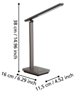 Eglo 900958 - LED Stmievateľná nabíjacia lampa INIESTA LED/3,6W/5V 1800mAh hnedá