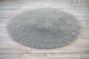 Plyšový okrúhly koberec SOFT 70 cm - šedý