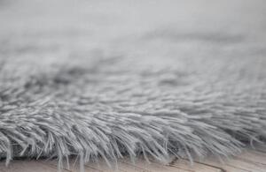 Plyšový okrúhly koberec SOFT 70 cm - šedý