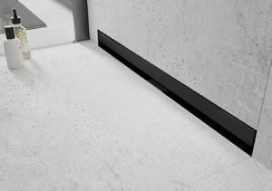 Sprchový žľab do steny MEXEN FLAT WALL 2v1 - čierny matný