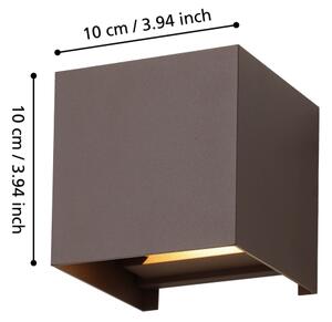 Eglo 901066 - LED Vonkajšie nástenné svietidlo CALPINO 2xLED/2,8W/230V IP54 hnedá