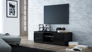 TV stolík HANN II, 140 cm, čierna lesklá