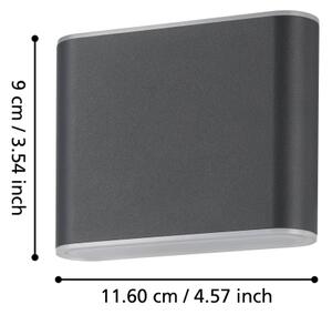 Eglo 901025 - LED Vonkajšie nástenné svietidlo GRUTTI 2xLED/2,9W/230V IP65