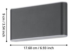 Eglo 901026 - LED Vonkajšie nástenné svietidlo GRUTTI 2xLED/5,8W/230V IP65