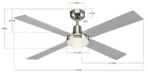 Lucci Air 210334 - Stropný ventilátor AIRFUSION 1xE27/60W/230V drevo/chróm + DO