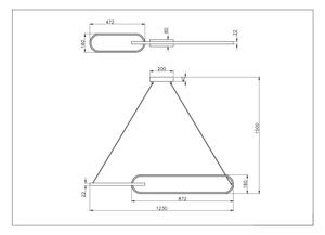 Zuma Line P241145502A - LED luster na lankách RAVON 2xLED/40W/230V čierna/zlatá