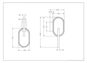Zuma Line W241145502 - LED nástenné svietidlo RAVON 2xLED/12W/230V čierna/zlatá
