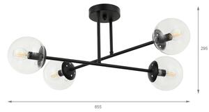Brilagi - Prisadený luster MALIVA 4xE14/15W/230V čierna/číra