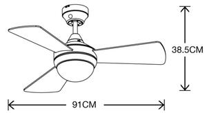 Lucci Air 512311- Stropný ventilátor AIRLIE HUGGER 2xE27/15W/230V drevo/hnědá+DO