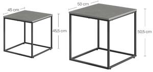 Dekorstudio Set 2ks kávových stolíkov - Betón / čierne nohy