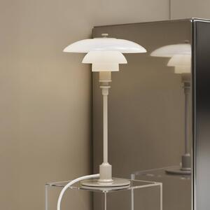 Louis Poulsen Stolová lampa PH 2/1, lesklá béžová, Ø 20 cm, Krémová / jantárovo žltá, Obývacia izba / jedáleň, Mosadz, Dizajn, Stojacie svietidlo