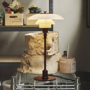 Louis Poulsen Stolová lampa PH 2/1, lesklá bordová, Ø 20 cm, Červená, Obývacia izba / jedáleň, Mosadz, Dizajn, Stojacie svietidlo