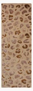 Ručne všívaný viskózový behúň s reliéfnou štruktúrou Leopard Print