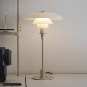 Louis Poulsen Stolová lampa PH 3/2, lesklá béžová, Ø 28 cm, Krémová / jantárovo žltá, Obývacia izba / jedáleň, Mosadz, Dizajn, Stojacie svietidlo