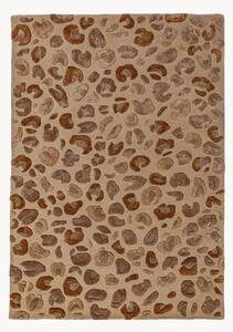 Ručne všívaný viskózový koberec's reliéfnou štruktúrou Leopard Print