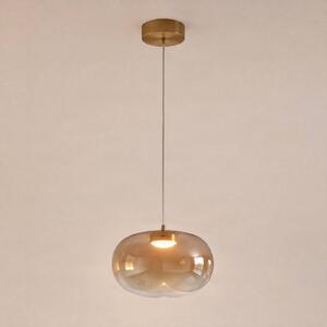Milagro Lighting LED závesné svietidlo Vaso, jantárová, Ø 18 cm, sklo, Krémová / jantárovo žltá, Obývacia izba / jedáleň, Sklo, Moderný, Závesné svietidlo