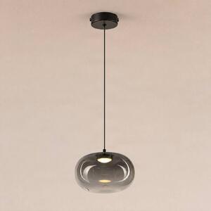 Milagro Lighting LED závesné svietidlo Vaso, dymovo šedá, Ø 18 cm, sklo, Hliník / sivá / zinok, Obývacia izba / jedáleň, Sklo, Moderný, Závesné svietidlo
