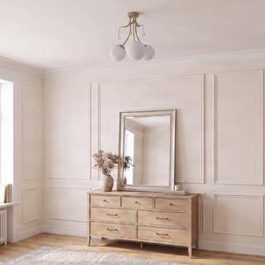 Milagro Lighting Stropné svietidlo Celeste, farba taupe, Ø 40 cm, kov, 3-pl., Mosadz / zlato, Obývacia izba / jedáleň, kov, Stropné svetlo