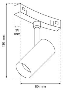 LED Bodové svietidlo do lištového systému MAGNETIC TRACK LED/7W/48V 4000K čierna