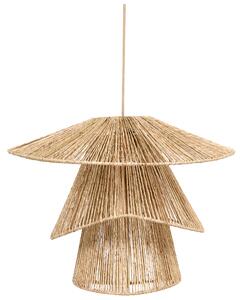 Závesná lampa prírodná jutové tienidlo čierna kovová objímka na žiarovku boho stropné svietidlo obývačka spálňa chodba
