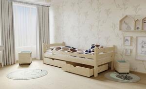 Detská posteľ z masívu 200x90cm so zásuvkami - DP005