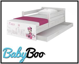 Detská posteľ MAX bez šuplíka Disney - MINNIE PARIS 180x90 cm NÓRSKA BORORVICA - bez zábran